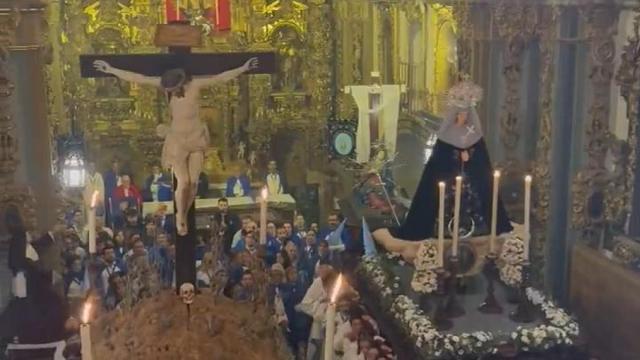 Acto en la Iglesia de la Vera Cruz de Salamanca tras la cancelación de la Procesión del Cristo de los Doctrinos