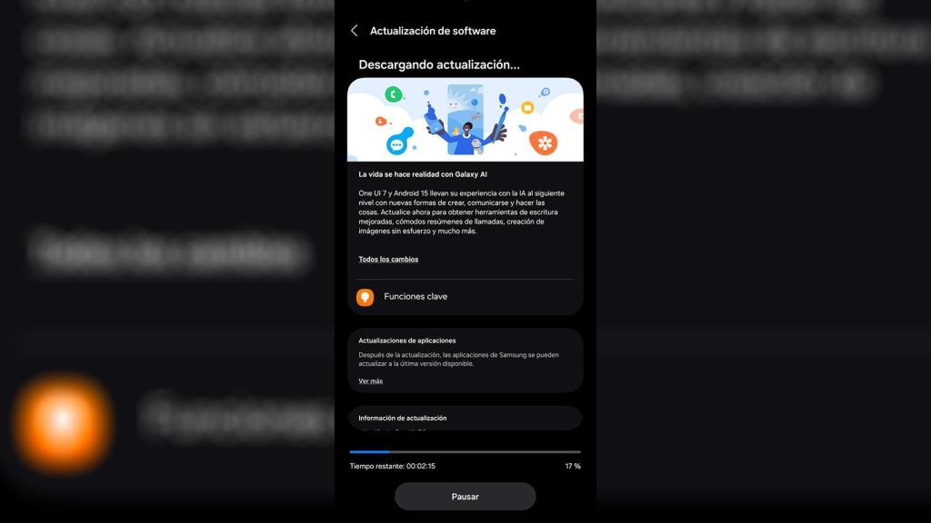 La actualización en el Galaxy S24 Ultra