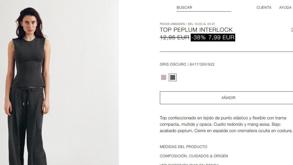 Top Peplum. Ref. 8417/300/922