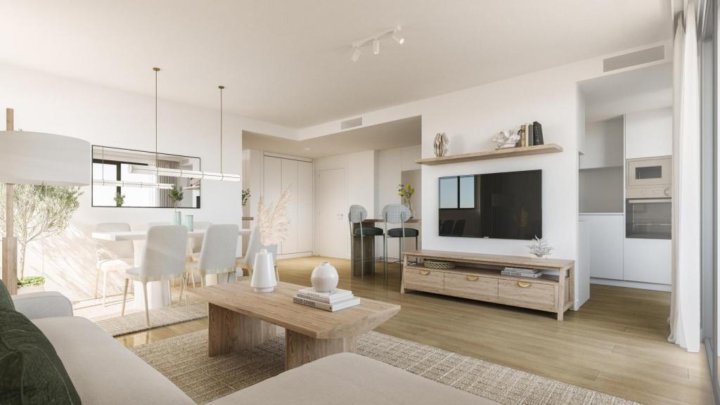 Salón comedor de una de las viviendas de Alhora