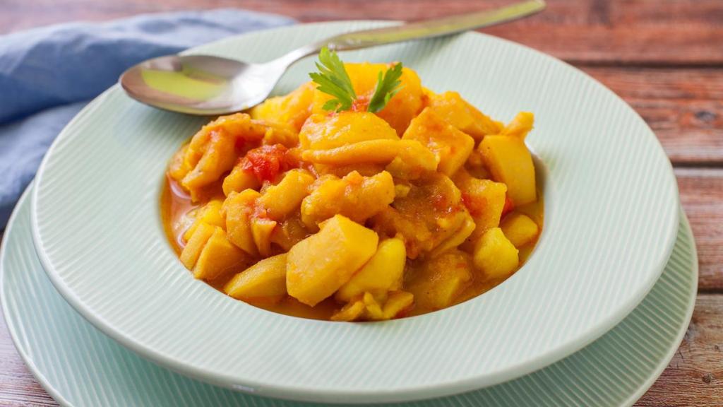 Un plato de patatas viudas.