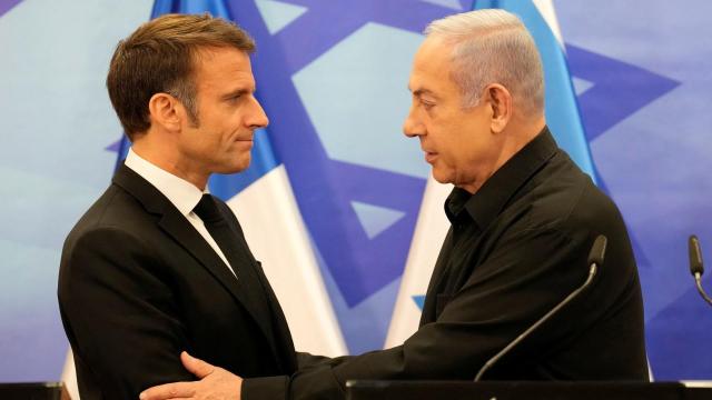 El presidente francés, Emmanuel Macron, y el primer ministro israelí, Benjamin Netanyahu, en una imagen de archivo.