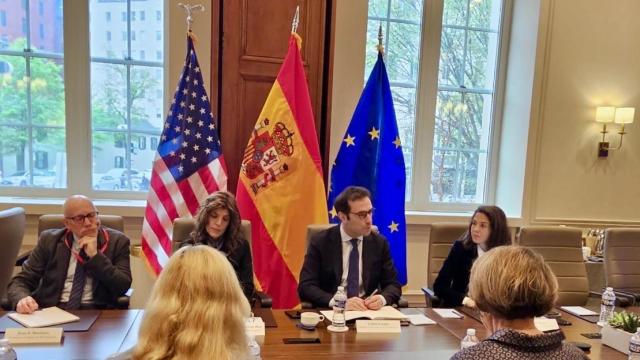 Carlos Cuerpo, durante la reunión en la Cámara de Comercio de Estados Unidos.