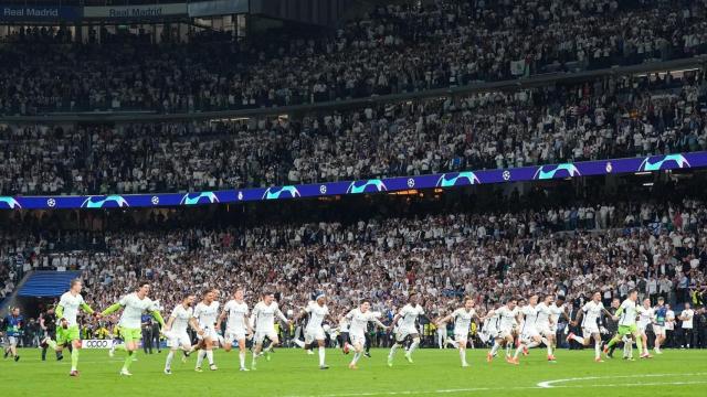El Real Madrid celebrando la remontada contra el Bayern Múnich en 2024
