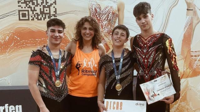 Iván Gutiérrez y Cosme González, del Club Ximnasia Rítmica Compostela.