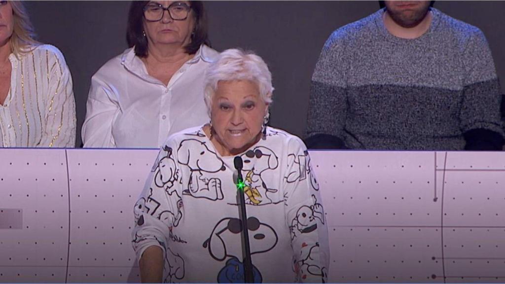 Encarna, de 67 años, interviene en un programa de televisión.