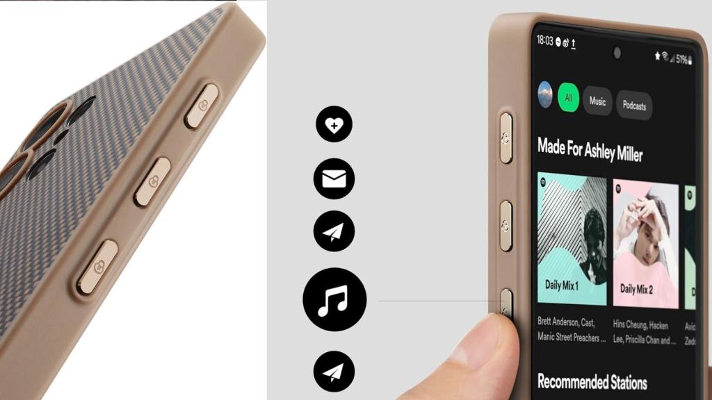 Funda con tres nuevos botones para Samsung