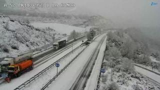 Nevada en la A-52 entre Zamora y Galicia, en La Canda