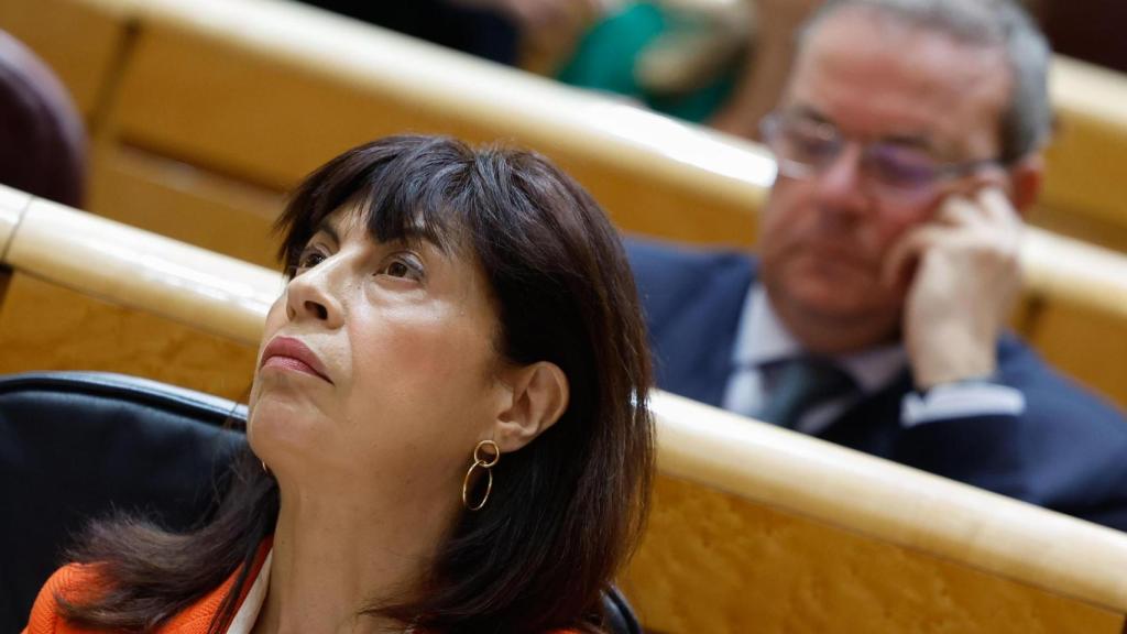 La ministra de Igualdad, Ana Redondo, durante la sesión de control al Gobierno celebrada por el Senado el 8 de abril.