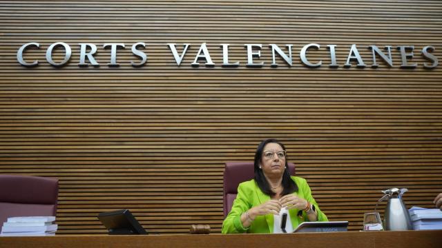 La presidenta de Les Corts Valencianas, Llanos Massó, durante un debate de política general. Europa Press / Rober Solsona