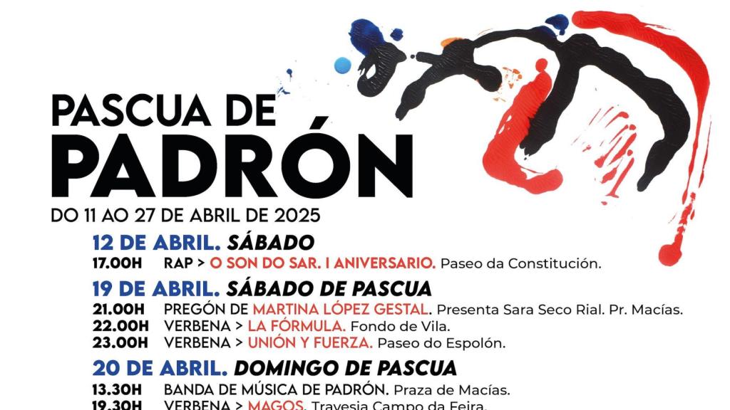 Cartel del 2025 de las Fiestas de Pascua de Padrón