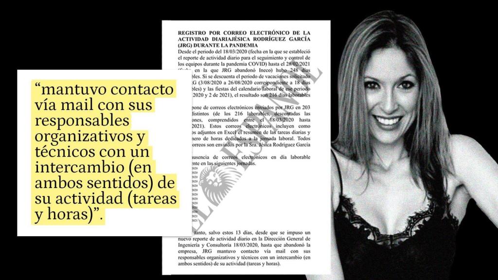 El documento de Ineco y una fotografía de Jésica.