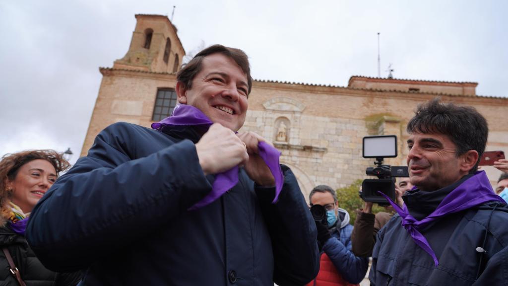 El presidente de la Junta, Alfonso Fernández Mañueco, en la edición de 2023 de la fiesta de Villalar