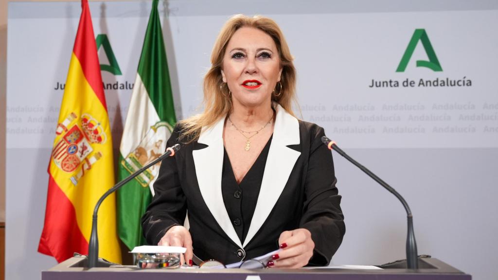 La consejera de Economía, Hacienda y Fondos Europeos y portavoz del Gobierno, Carolina España, interviene durante la rueda de prensa posterior al Consejo de Gobierno