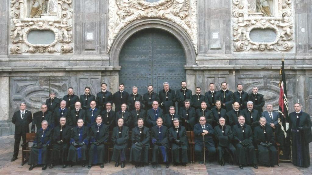 El conjunto de los Hermanos Receptores de la Hermandad de la Sangre de Cristo