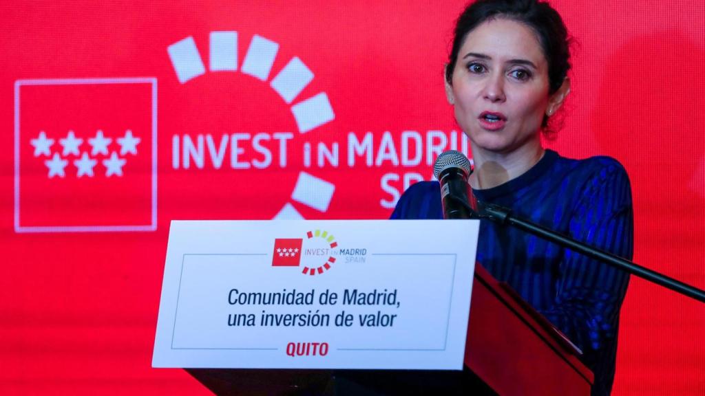 Ayuso, durante un encuentro con empresarios y ejecutivos convocado por Invest in Madrid.