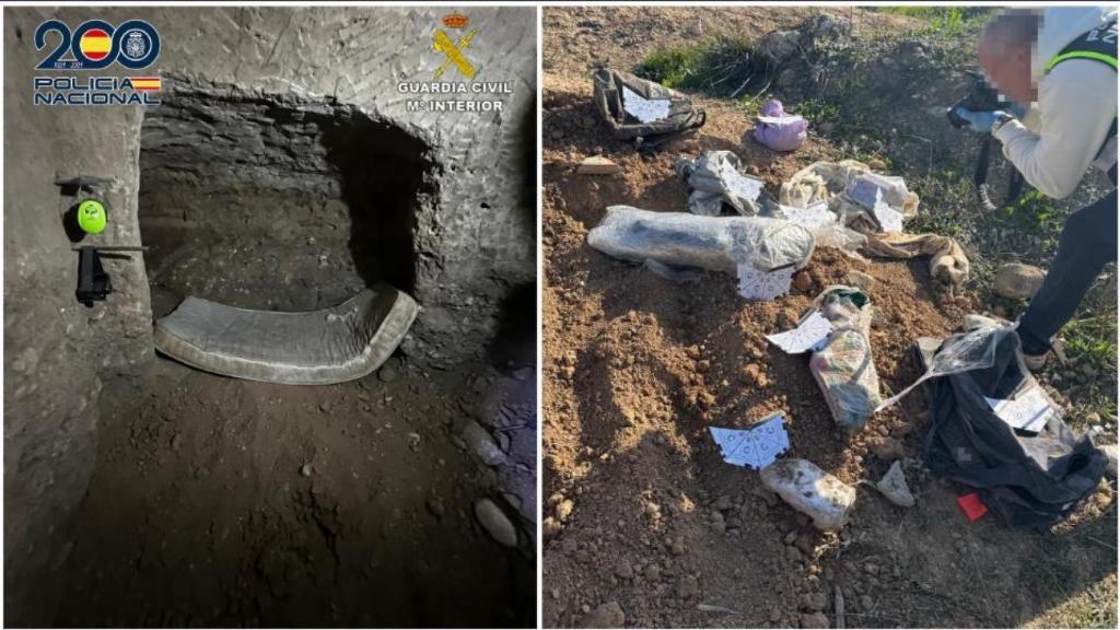 Interior de la galería subterránea descubierta durante la operación.