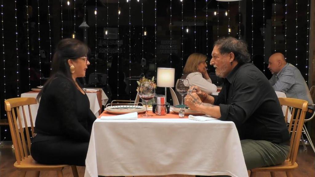 Momento de la cita entre Reme y Francisco, en 'First Dates'