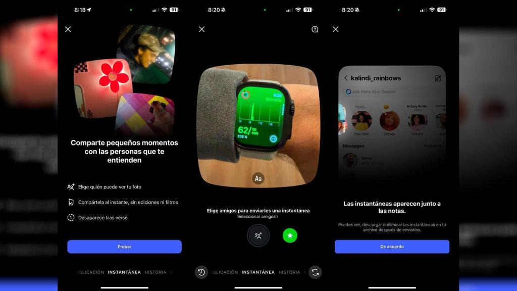 Así es lo nuevo de Instagram, las instantáneas