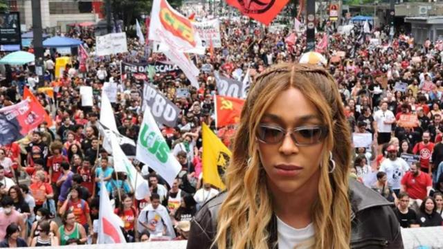 La diputada trans Erika Hilton en una manifestación en la ciudad brasileña de Sao Paulo en una imagen de archivo.