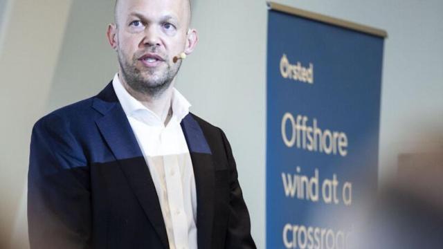 Rasmus Errboe, CEO del gigante danés Orsted, en la presentación del informe 'Offshore wind at a crossroads' en el evento anual de WindEurope en Copenhague (Dinamarca).