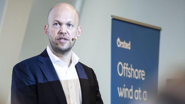 Rasmus Errboe, CEO del gigante danés Orsted, en la presentación del informe 'Offshore wind at a crossroads' en el evento anual de WindEurope en Copenhague (Dinamarca).