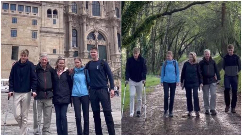 Los Reyes de Bélgica posan en la plaza del Obradoiro y completan el Camino de Santiago tras 8 años