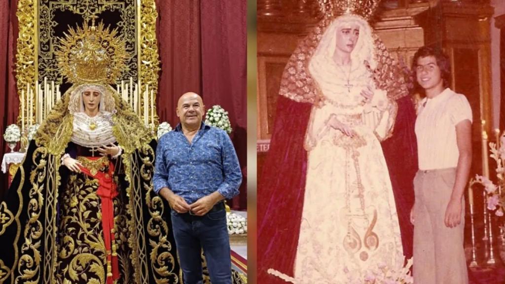 Paquili lleva más de 50 años vistiendo a las Vírgenes de los pasos de Semana Santa.