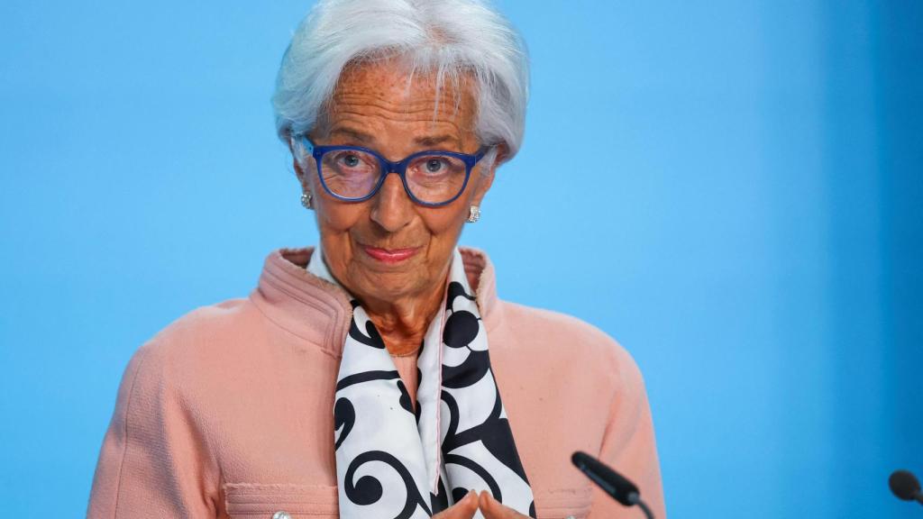 Christine Lagarde, presidenta del Banco Central Europeo, durante la rueda de prensa de este jueves.