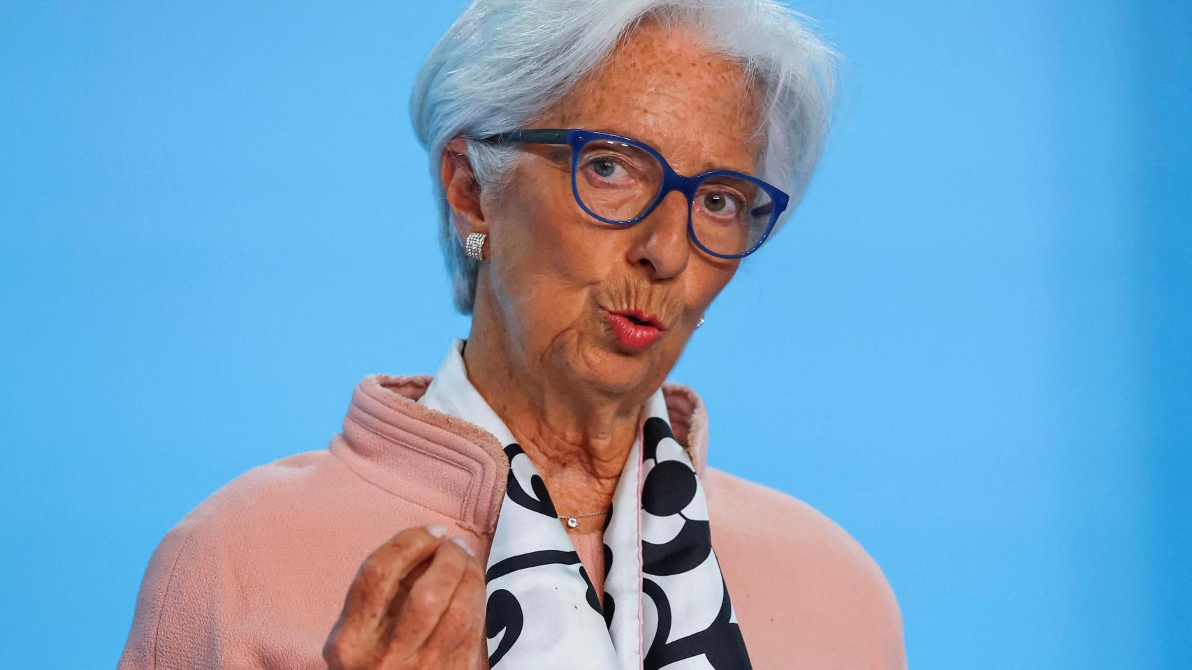 Christine Lagarde, presidenta del Banco Central Europeo, en la rueda de prensa posterior a la reunión del consejo.