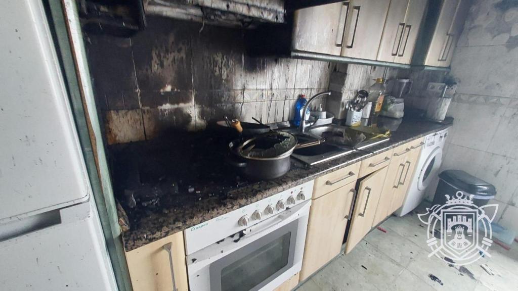 Incendio en la cocina de una vivienda de Burgos