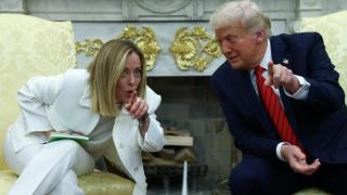 La primera ministra italiana, Giorgia Meloni, y el presidente de EEUU, Donald Trump, este jueves en la Casa Blanca.
