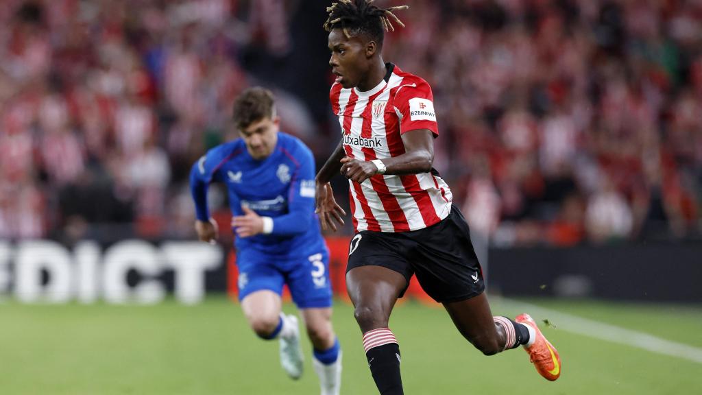 Nico Williams, durante el partido ante el Rangers.
