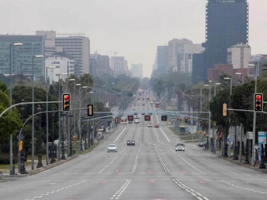 Vista de la Avenida Diagonal de Barcelona.
