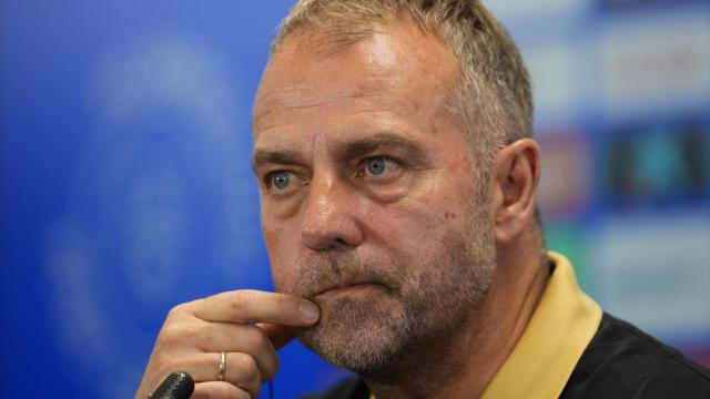 Hansi Flick, durante una rueda de prensa.