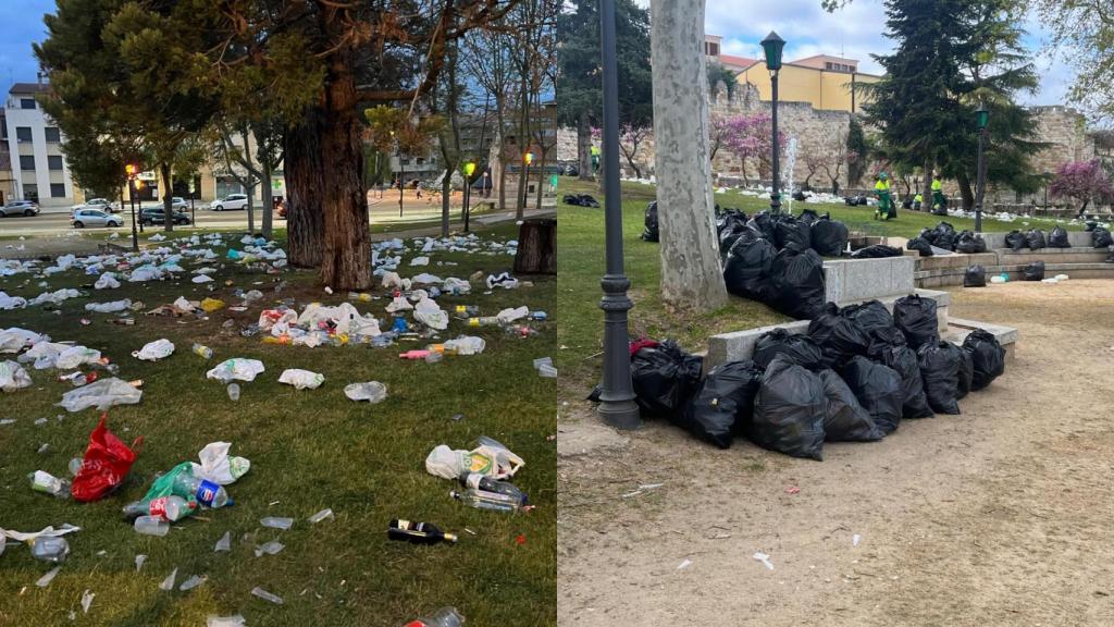 El antes y el después del botellón de San Martín