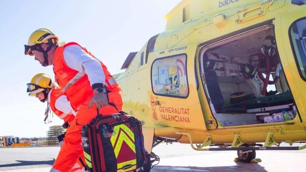 Un helicóptero medicalizado de la Comunitat Valenciana, en una imagen de archivo.