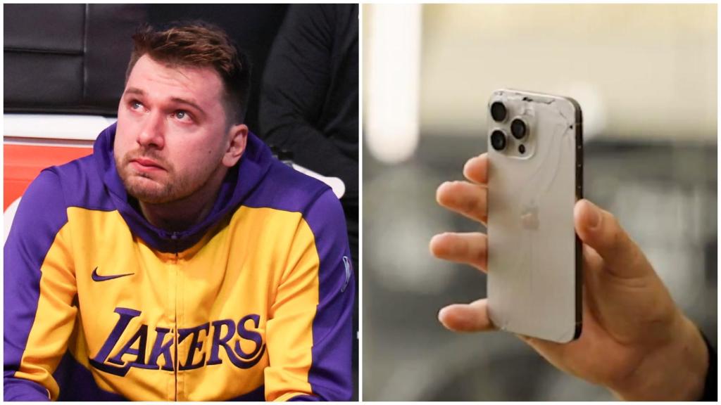 Doncic y su teléfono móvil roto