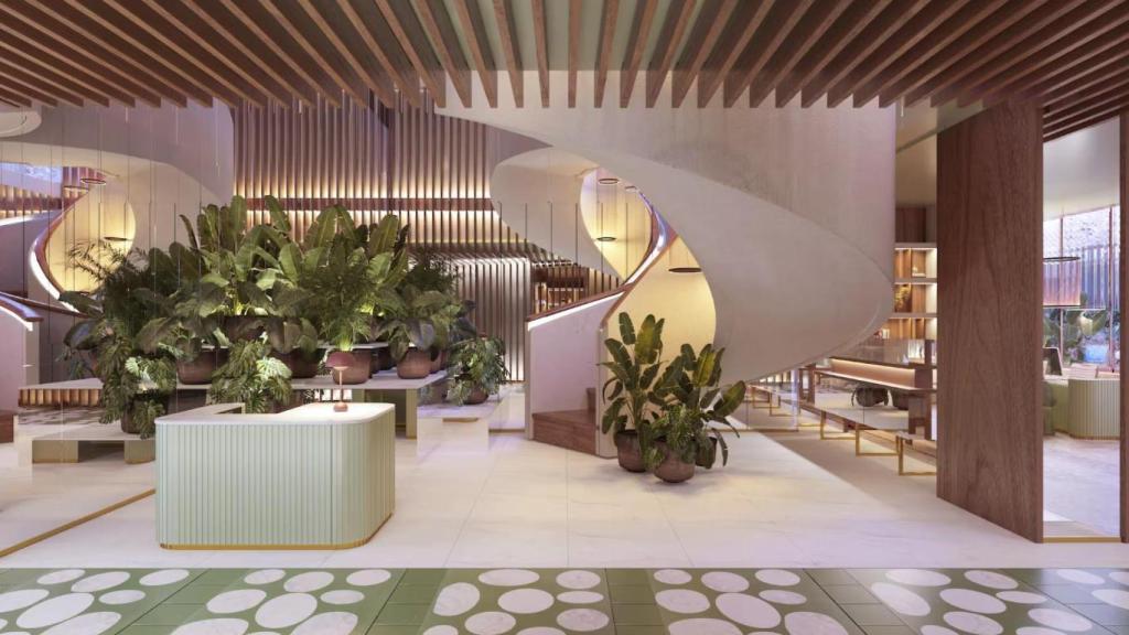 Infografía del interior del hotel de la cadena Meliá en Málaga.