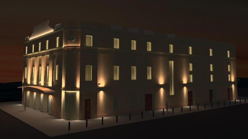 Recreación de la nueva iluminación del Teatro Principal de Zaragoza