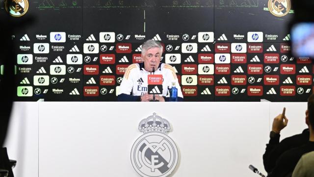 Ancelotti, en rueda de prensa con el Real Madrid