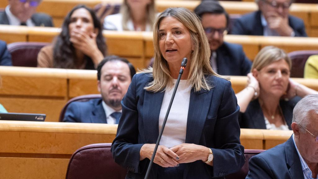 La portavoz del PP en el Senado, Alicia García, durante un debate parlamentario.