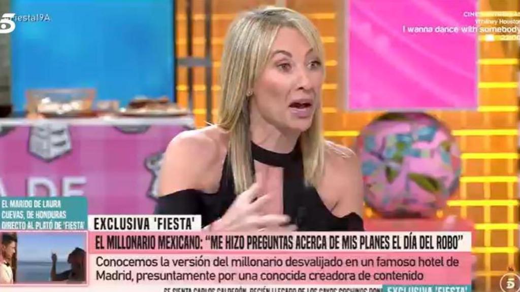 Mónica Pont, en el plató de 'Fiesta', el 19 de abril de 2025.