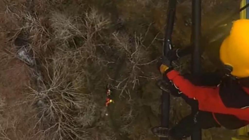 Rescatada en helicóptero una senderista de 65 años herida mientras hacía la ruta de la Cascada de La Chorreta