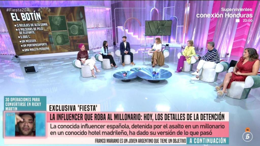 Colaboradores y Emma García en plató durante el programa de hoy.