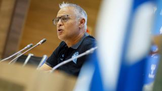 Sergio Pellicer durante una rueda de prensa ofrecida en La Rosaleda