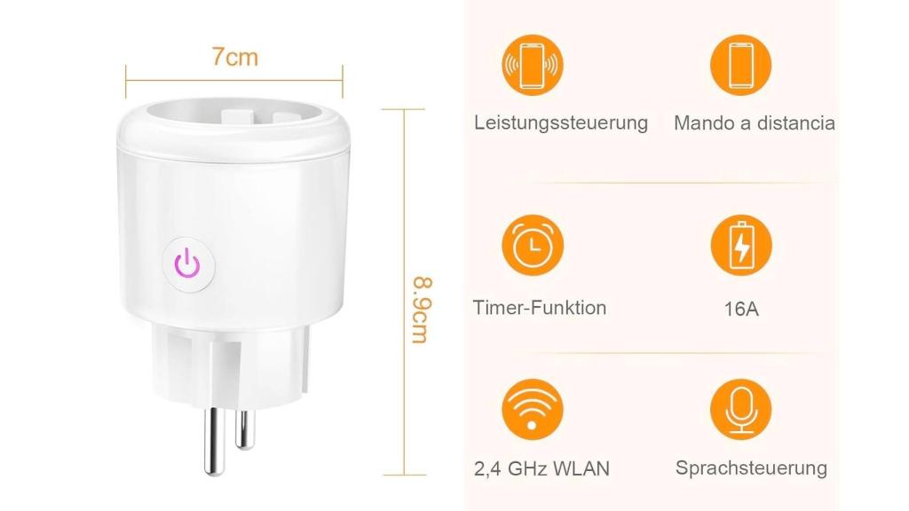 Dimensiones del enchufe inteligente