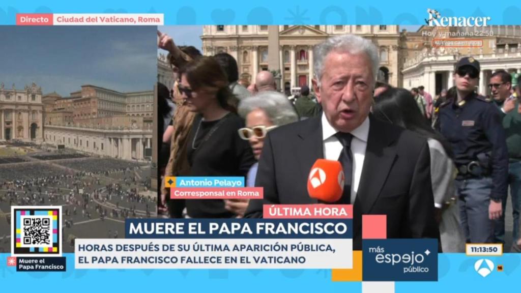 Antonio Pelayo, corresponsal de 'Antena 3 Noticias' en Italia.