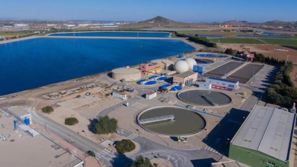 Imagen aérea de la EDAR de Cabezo Beaza, que gestiona Hidrogea.