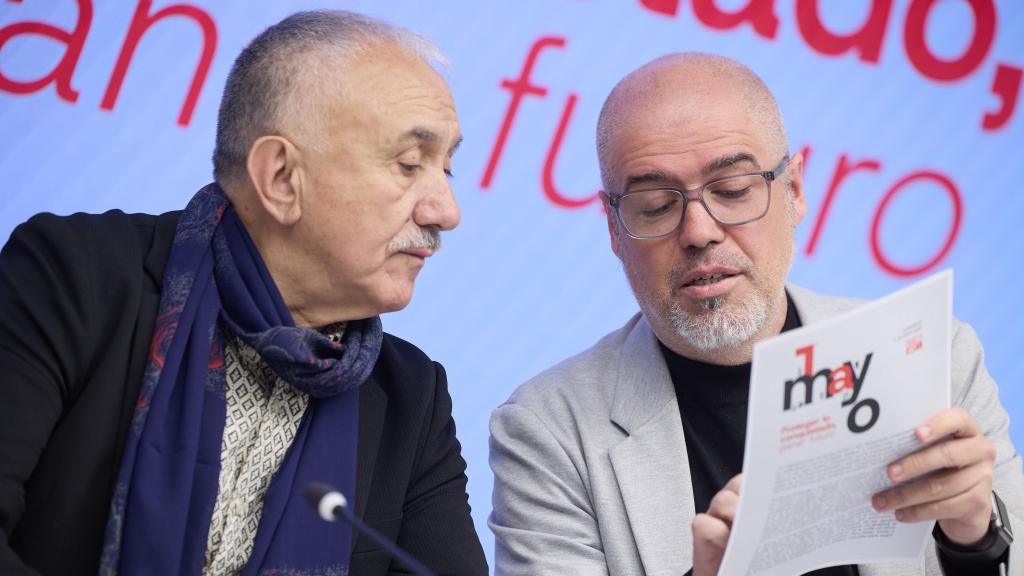 Pepe Álvarez (UGT) y Unai Sordo (CCOO).